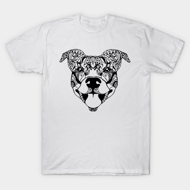 Mandala Pit Bull T-Shirt by RosaliArt